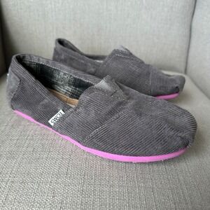 Toms‎ Alpargata Slip On Shoe Grey Gray Corduroy Women's Size 7